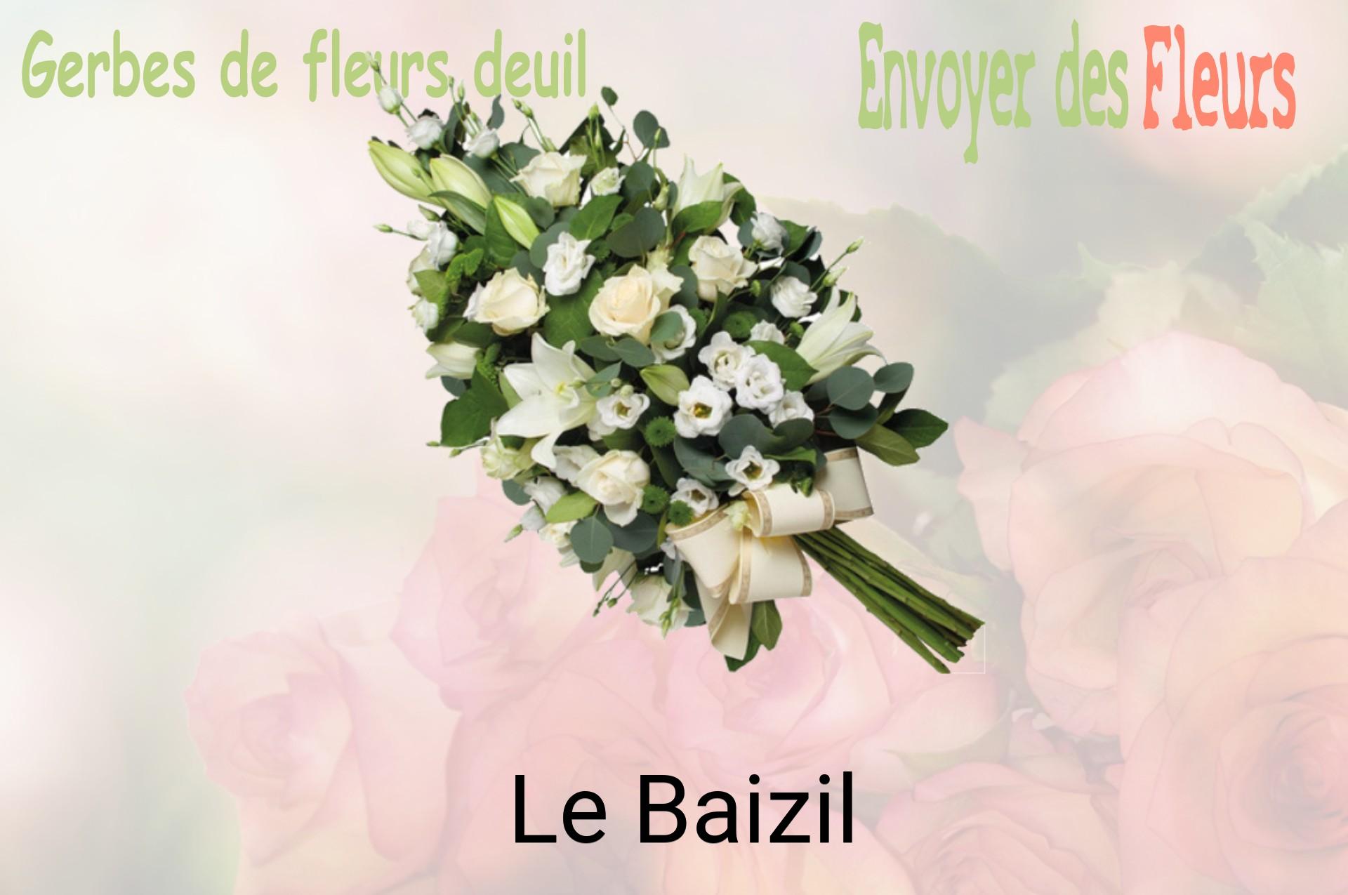 Gerbe de fleurs de deuil livrée à Le Baizil